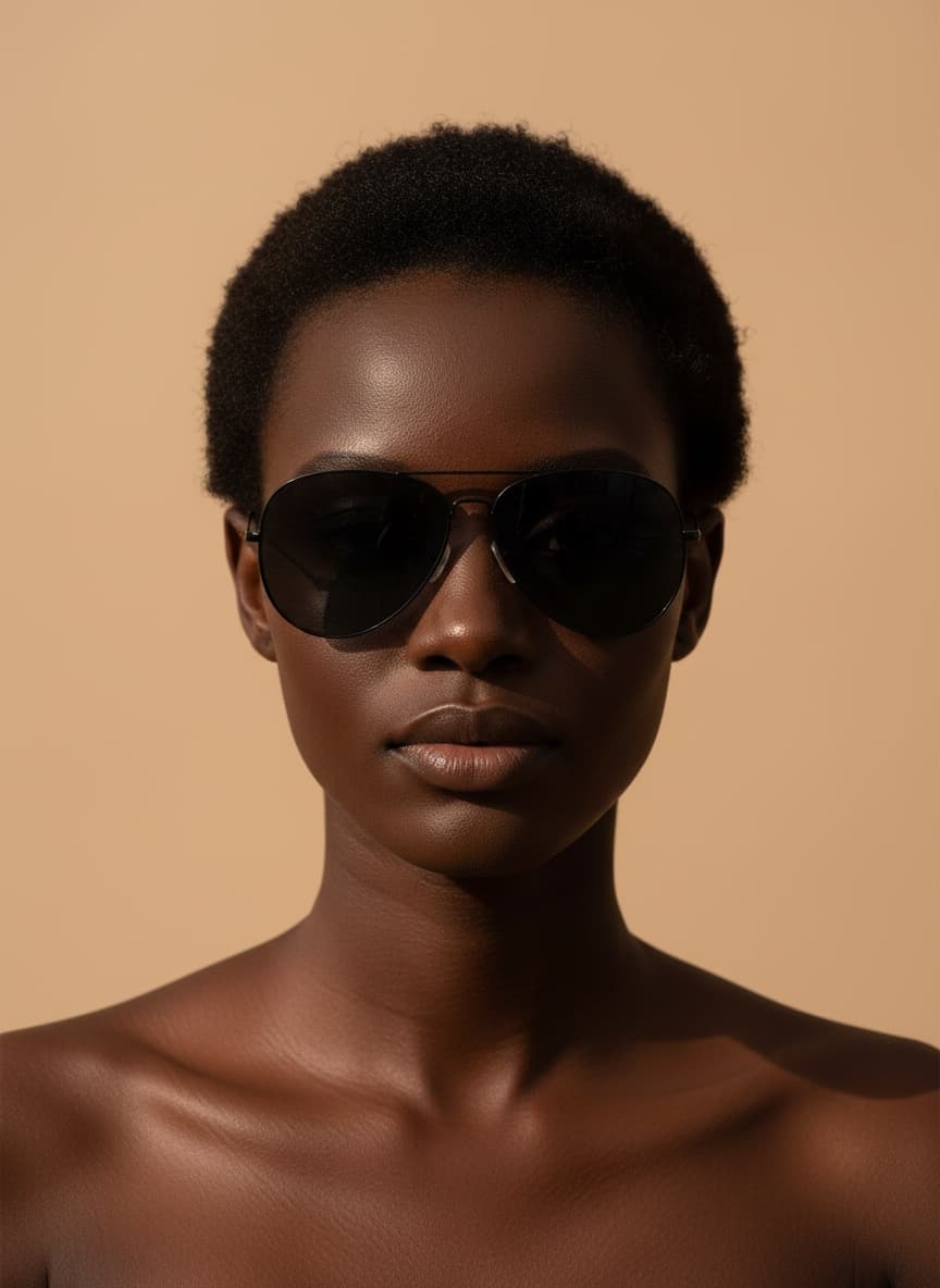 Modèle Saramaka portant les lunettes LOOKA